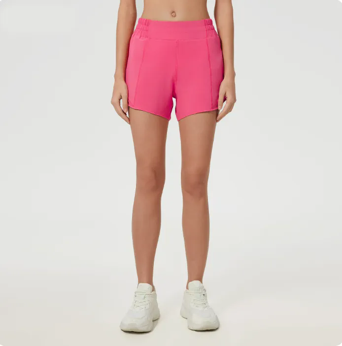 Women Running High Waisted Pocket Sporty Workout Shorts