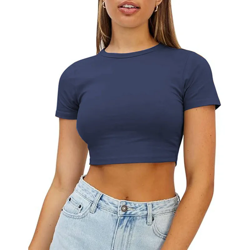 Womens Crop Tops Short Sleeve T Shirts