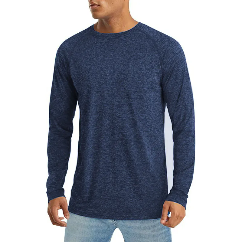 Men's Cotton Blend Long Sleeve Tees Moisture Wicking Odor Protection