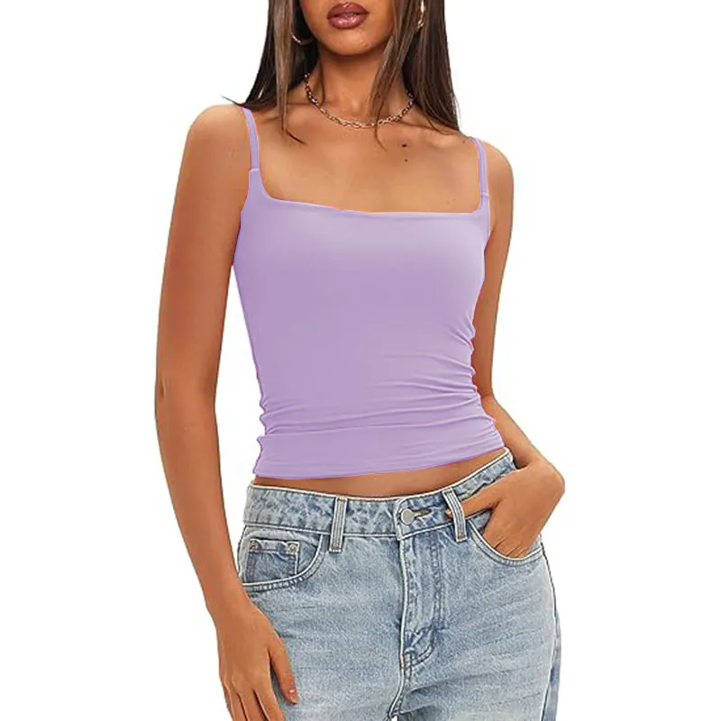 Women Sleeveless Racerback Basic Ribbed Slim Fitted Shirts