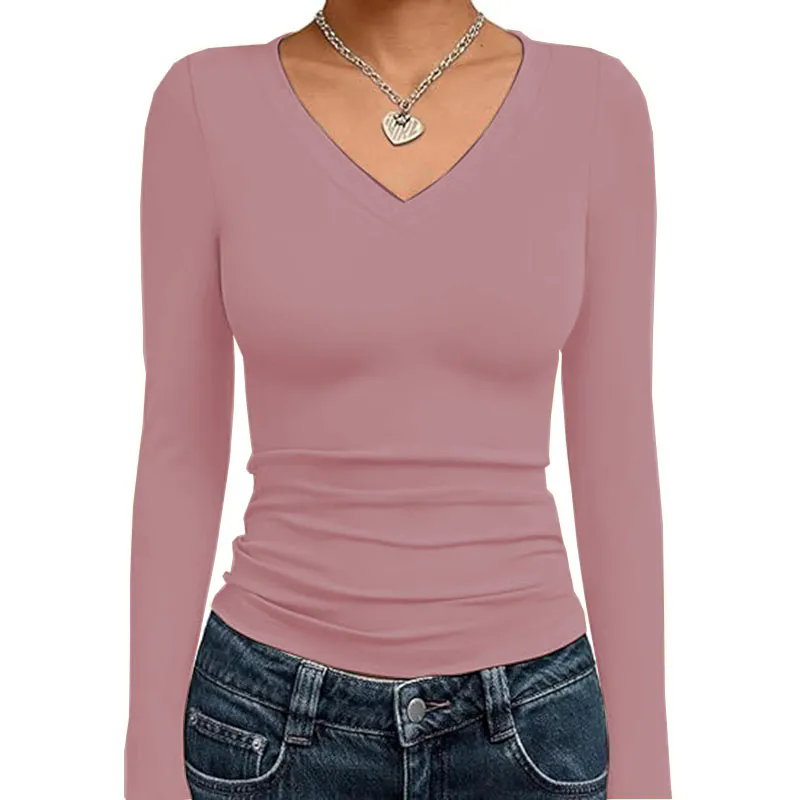 Long Sleeve Shirts for Women Tops Slim Fitted Tops