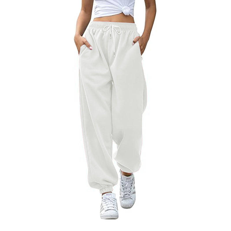 Women's Wide Leg Yoga Pants Elastic Waist Lounge Pants with Pockets