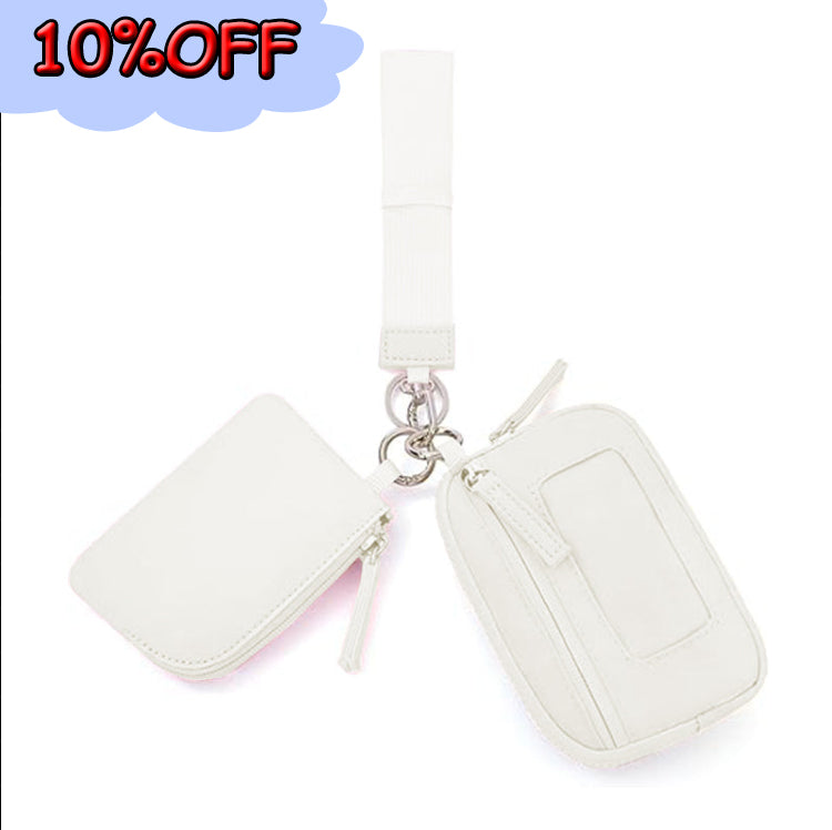 2025Keychain Wristlet Wallet Dual Pouch Wristlet Portable Small Wallet