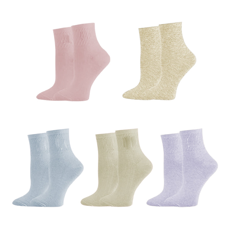 5 Pairs Women's Cotton Crew Socks