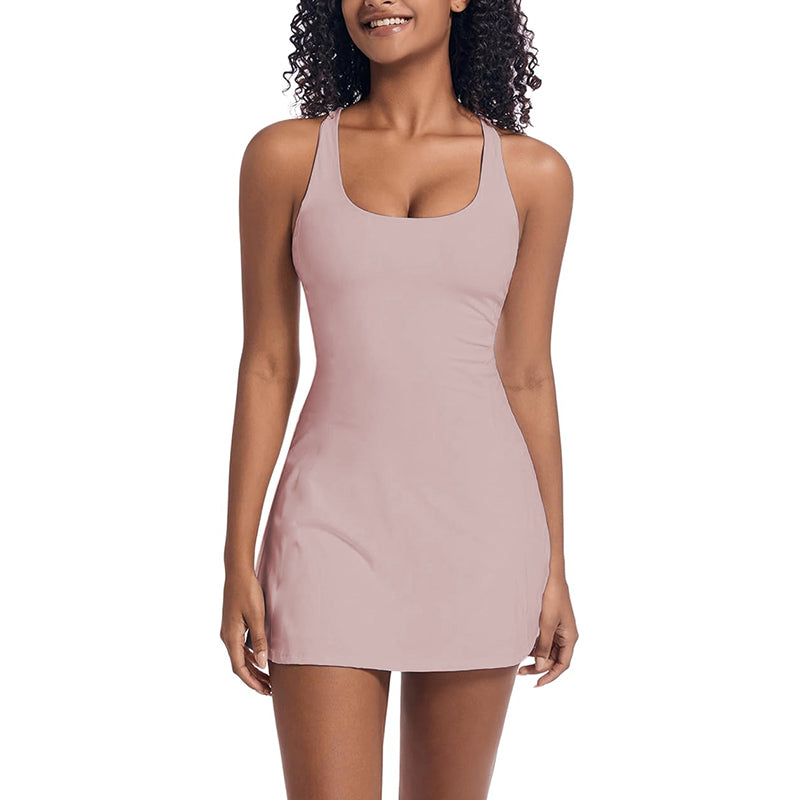 2025 New Womens Spaghetti Strap Tennis with Shorts Dresses