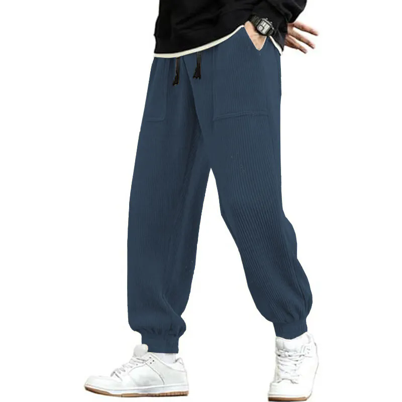 2024 Mens Corduroy Joggers Pants Casual with Pockets