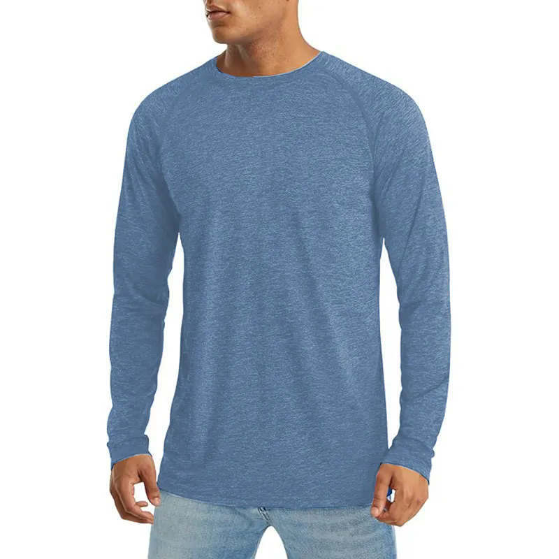 Men's Cotton Blend Long Sleeve Tees Moisture Wicking Odor Protection