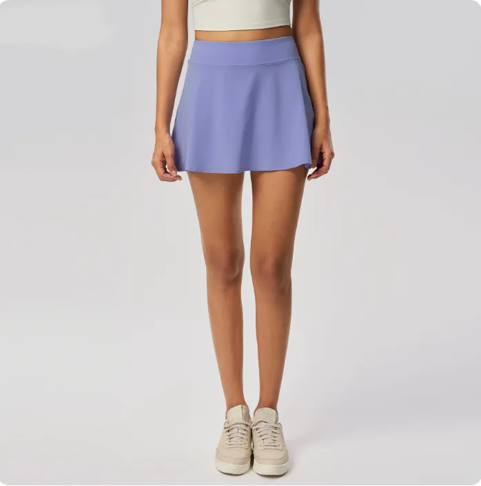 Womens High Waist Casual Beach Short Skirts Built-in Shorts