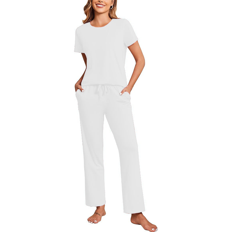 Women's Summer 2 Piece Outfits 2025 Cap Sleeve Ruched Slim T Shirt
