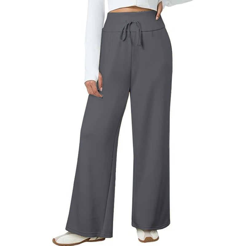 2025 Women Wide Leg Pants Elastic Waist Lounge Pants with Pockets