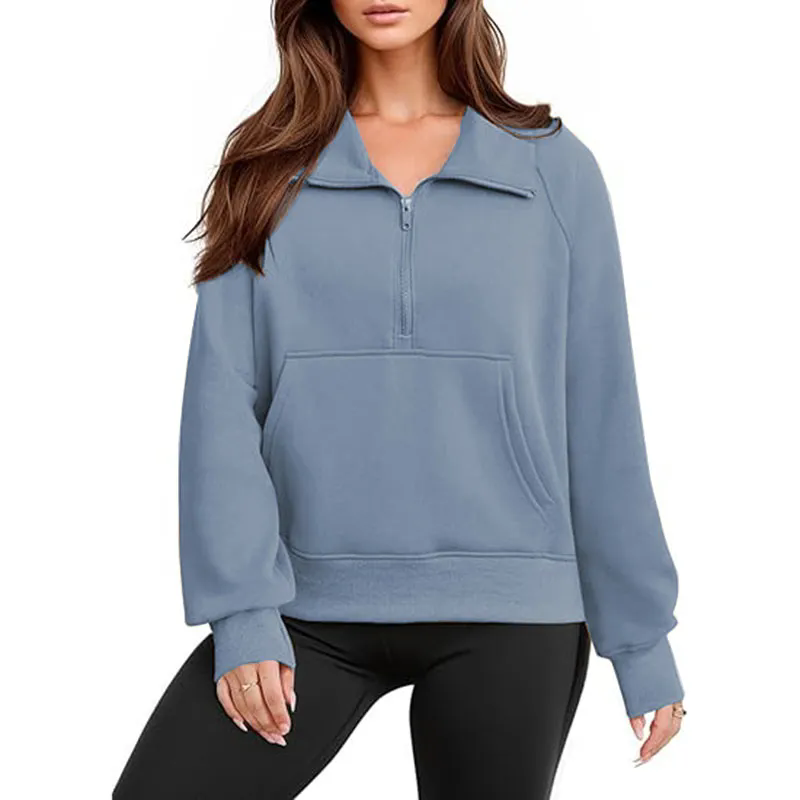 Womens Long Sleeve Button Neck Jacket Side Slit Casual Tops