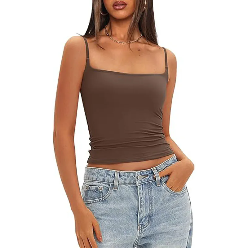 Women Sleeveless Racerback Basic Ribbed Slim Fitted Shirts
