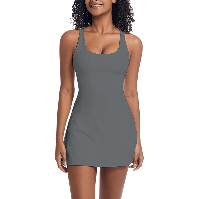 2025 New Womens Spaghetti Strap Tennis with Shorts Dresses