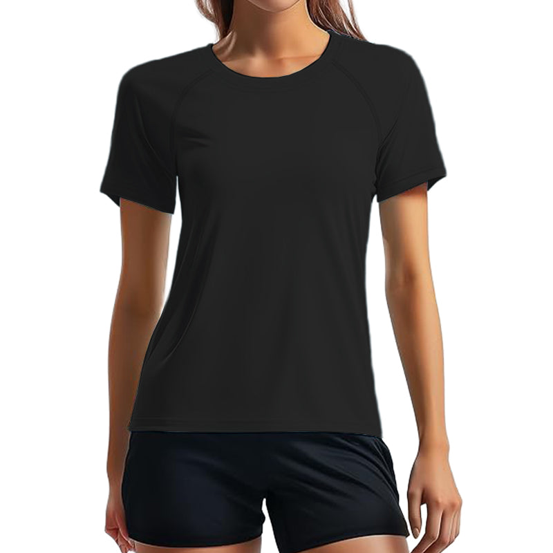 Women's short sleeved sun protection quick drying round neck summer