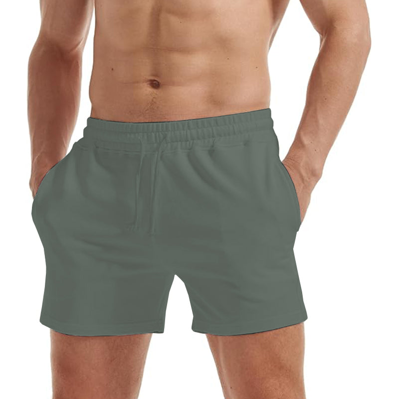 Men Running Shorts Quick Dry Athletic Workout Gym Shorts with Zipper Pockets