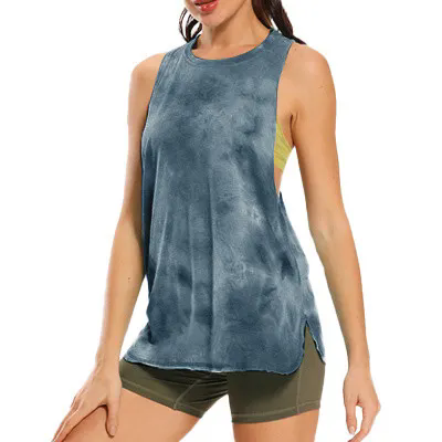 Women Loose Top Breathable O-neck Gym Athletic Tank Tops