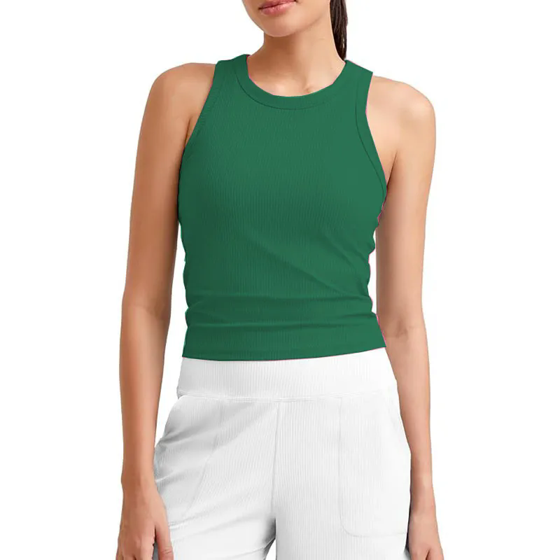 Women Tank Top with Built In Bra 4-way stretch Fabric Slim Fit Top