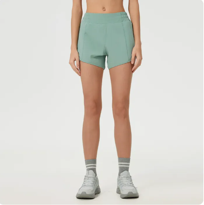 Women Running High Waisted Pocket Sporty Workout Shorts