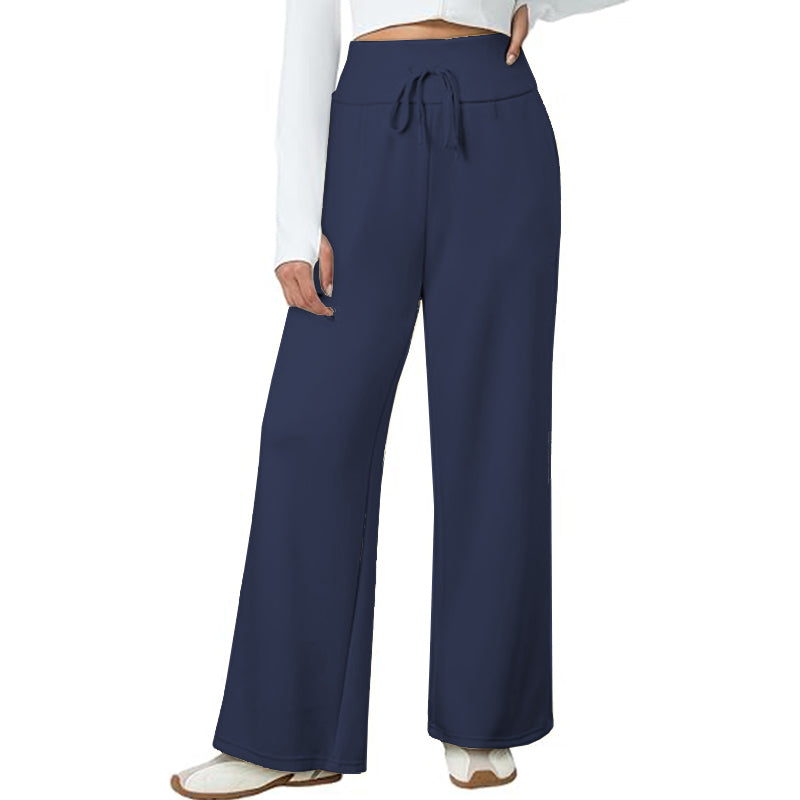 2025 Women Wide Leg Pants Elastic Waist Lounge Pants with Pockets