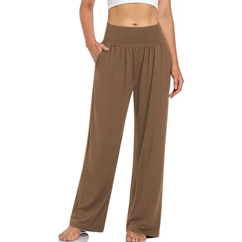 Women Wide Leg Pants with Pockets Stretch Casual Sweatpants