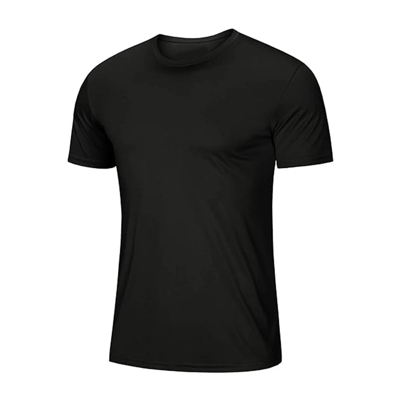 Unisex round neck T-shirt short sleeved soft cotton polyester blend