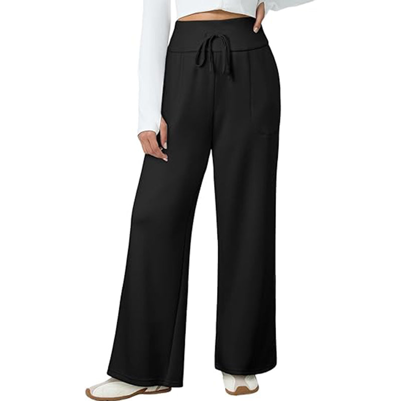 2025 Women Wide Leg Yoga Pants Elastic Waist Lounge Pants with Pockets