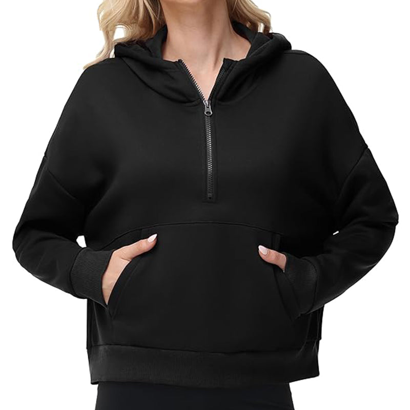 Women Half Zip Pullover Hoodies Long Sleeve