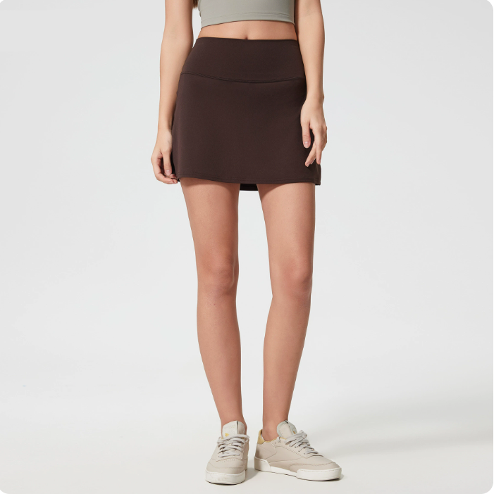 4 Color Womens High Waist Casual Beach Short Skirts Built-in Shorts