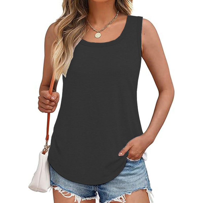 Womens Sleeveless Casual Basic Ribbed Fitted Tank Top