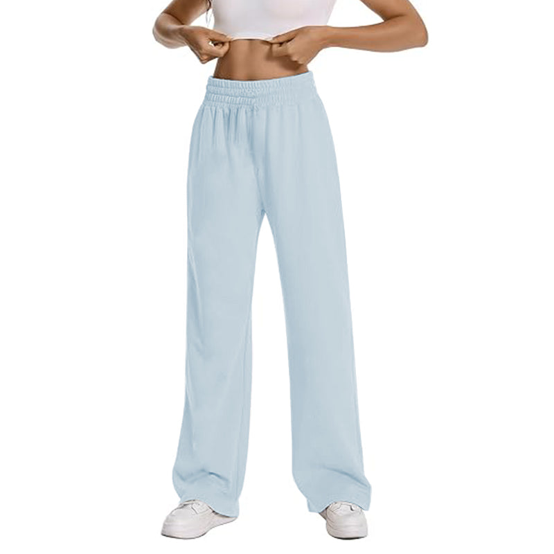 New Women Wide Leg Pants Elastic Waist Lounge Pants
