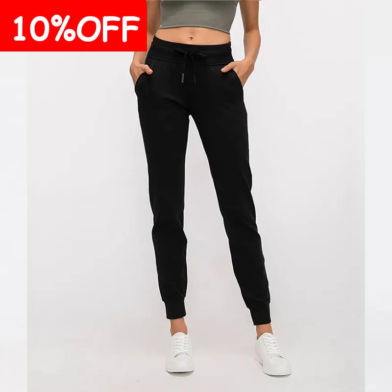 Women Drawstring Pants Fitness Sweatpants 4-Way Stretch Thicker Leggings