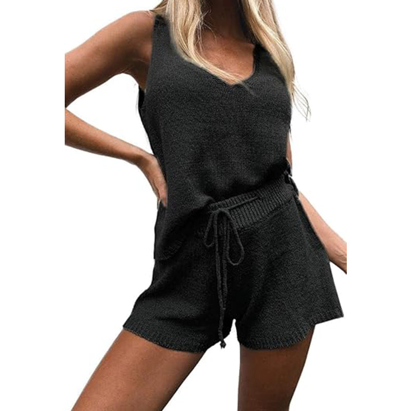 Women's Summer Lounge Sets Knit 2 Piece Outfits Tank Tops