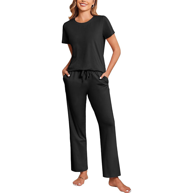 Women's Summer 2 Piece Outfits 2025 Cap Sleeve Ruched Slim T Shirt