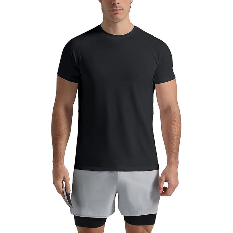 Men moisture wicking running exercise shirt
