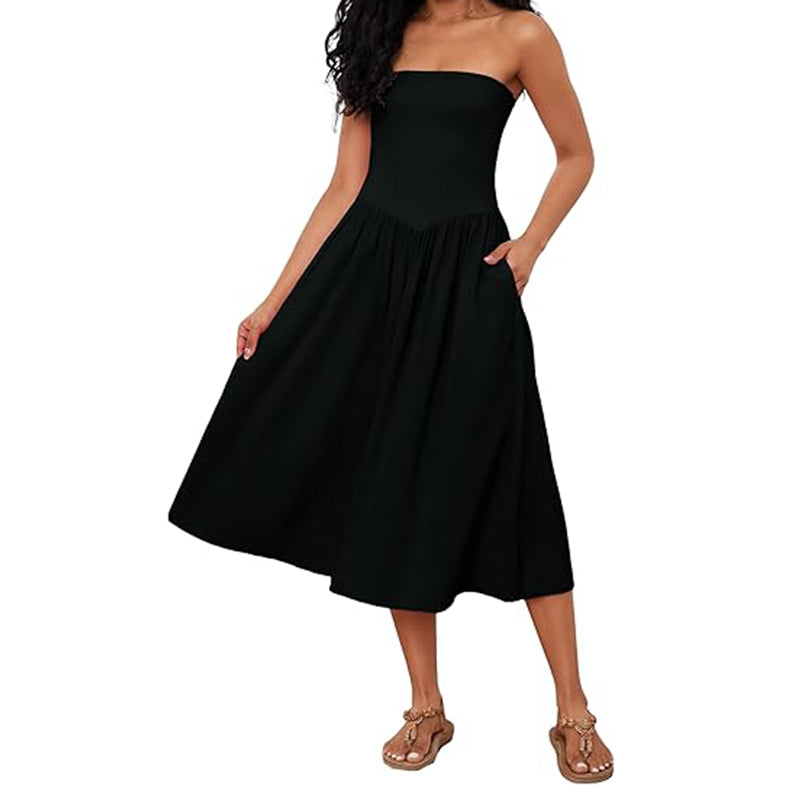 Women's Summer Bodycon Dresses Strapless Tube