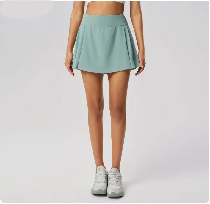 8 color Womens High Waist Casual Beach Short Skirts Built-in Shorts