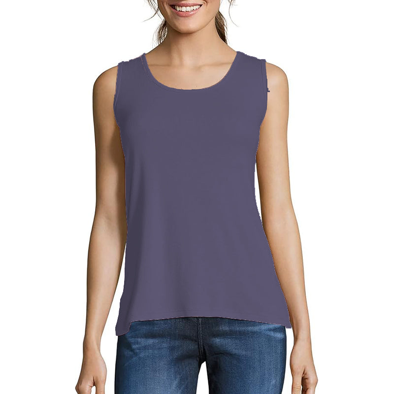 Womens Tank Tops Summer Sleeveless Basic Trendy Loose Crew Flowy Beach Shirt
