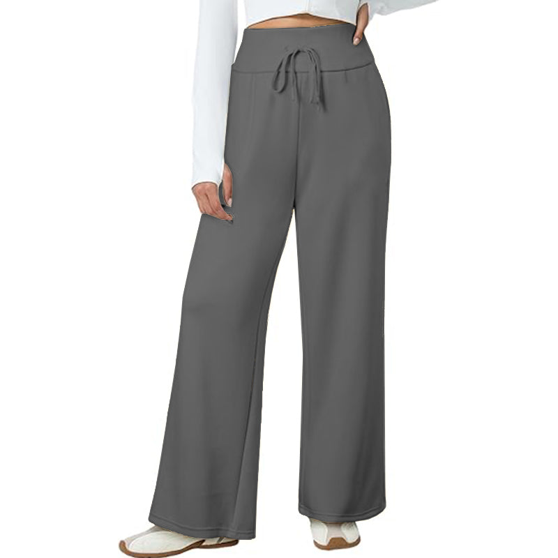 2025 Women Wide Leg Yoga Pants Elastic Waist Lounge Pants with Pockets