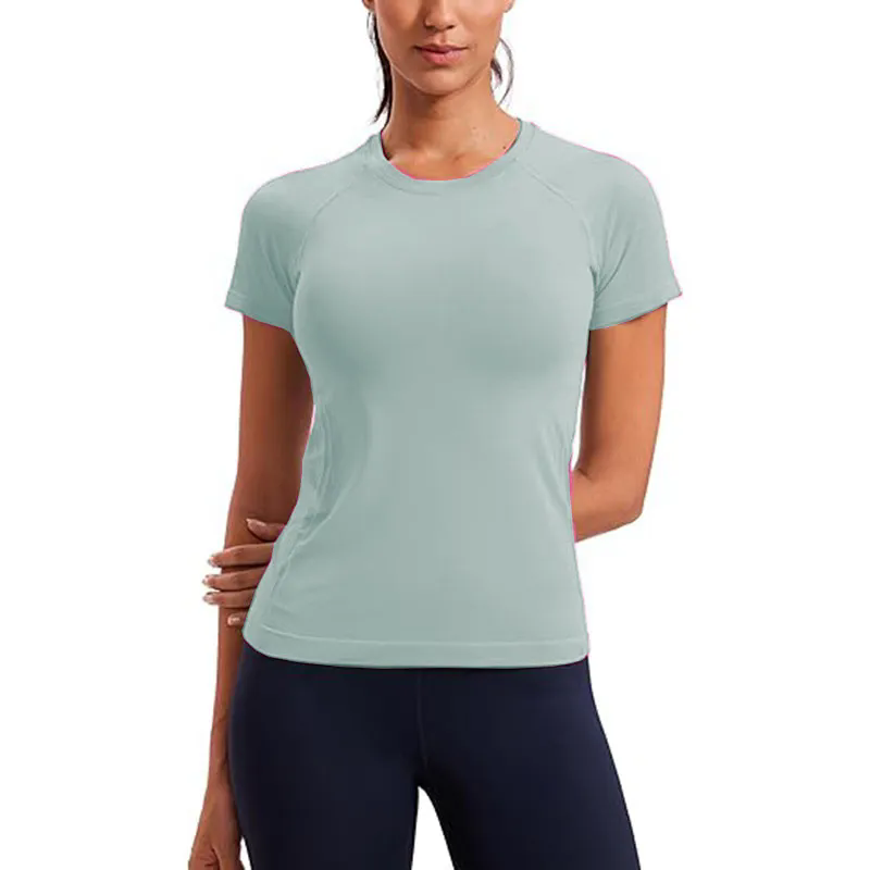 Women Shorts Top Stretch Summer Clothing Cotton Feeling Yoga Shirt