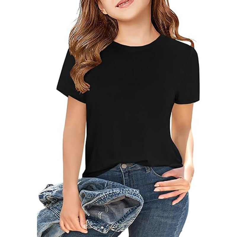 Girls' Short Sleeve Shirts Kids Crewneck T-Shirts