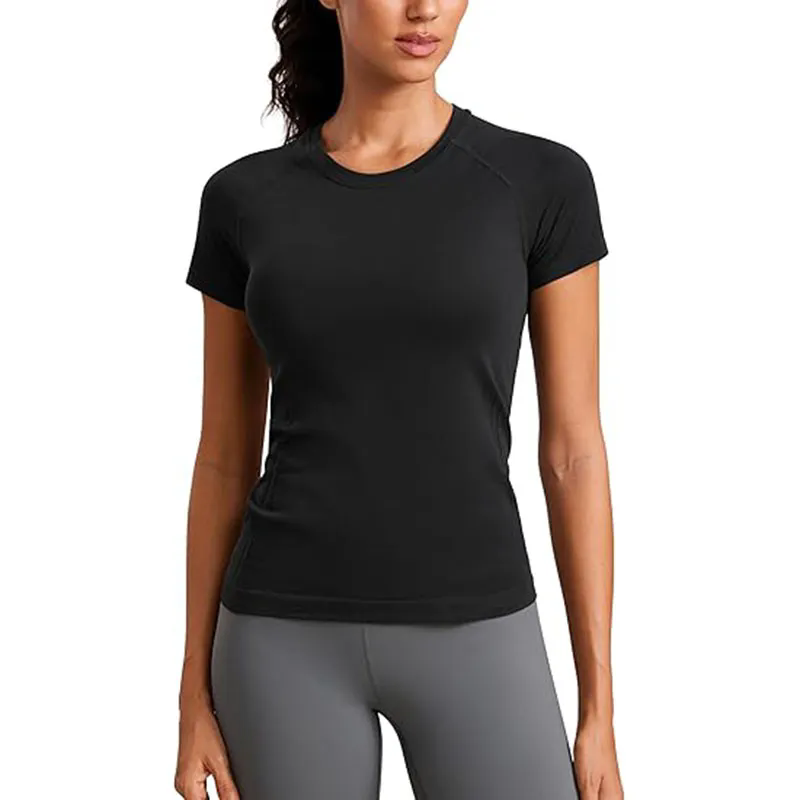 Women Shorts Top Stretch Summer Clothing Cotton Feeling Yoga Shirt