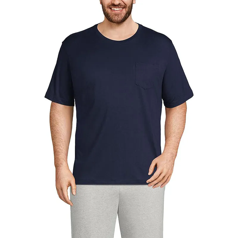 Men Short Sleeve Tees Casual Cotton Basic Shirts with Pocket