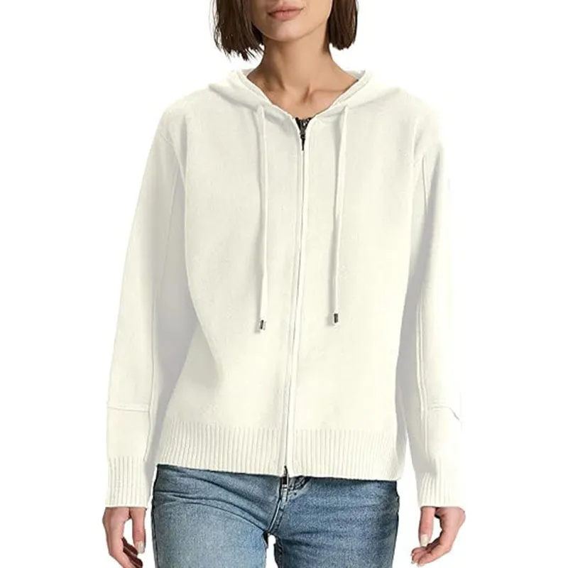 Women Full Zip Up Hoodies Soft Knit Sweaters
