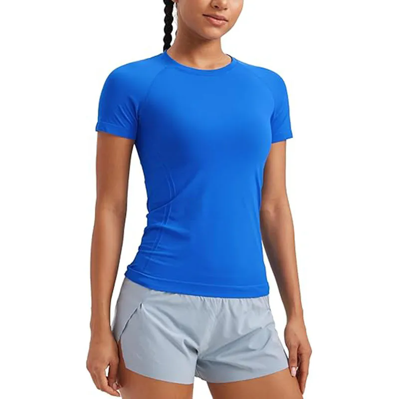 Women Shorts Top Stretch Summer Clothing Cotton Feeling Yoga Shirt