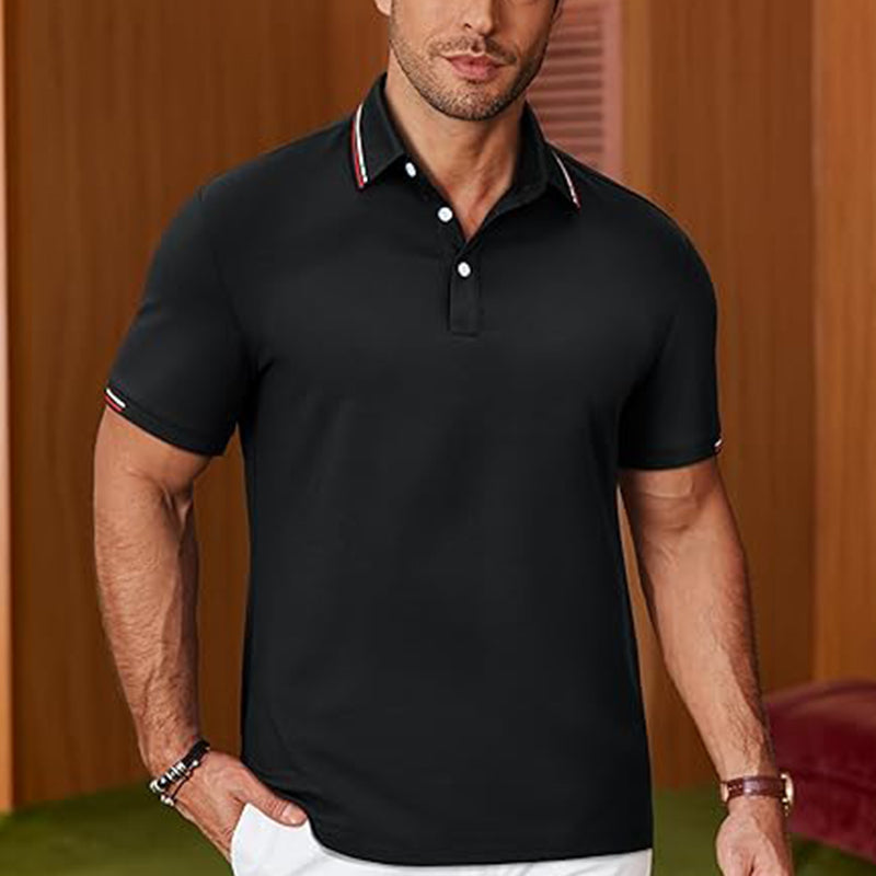 Men's Polo Shirt Short Sleeve Cotton Dry and Moisture wicking