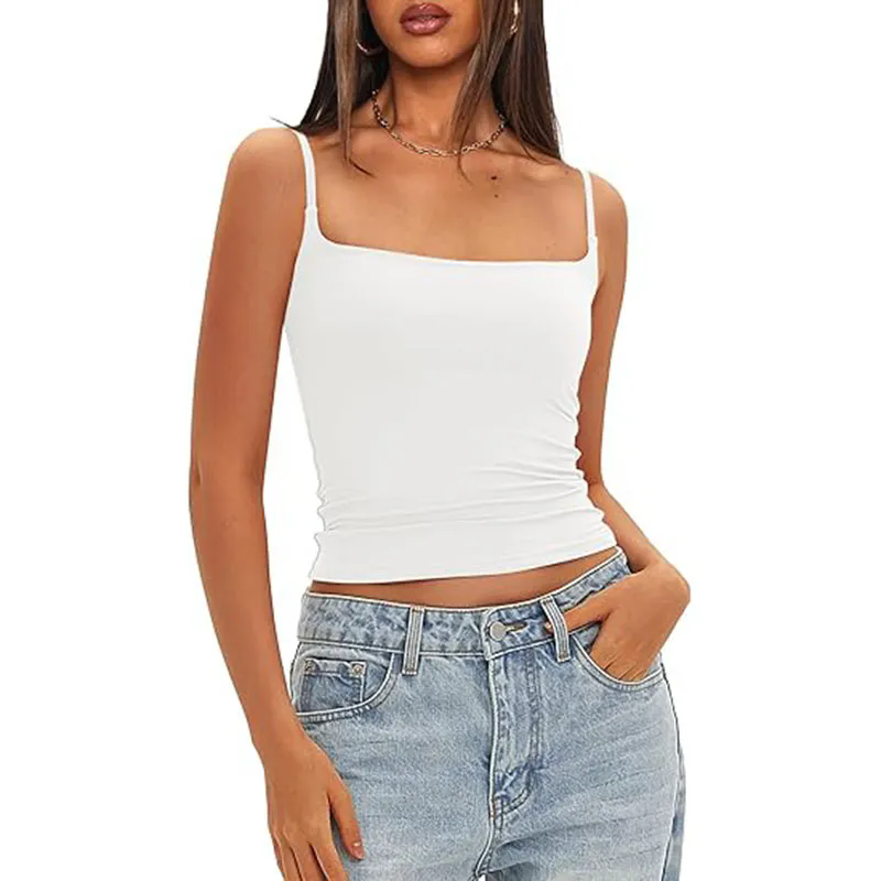 Women Sleeveless Racerback Basic Ribbed Slim Fitted Shirts