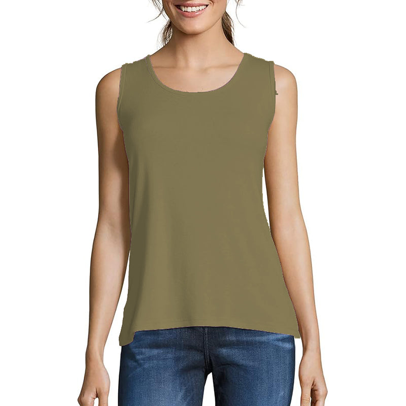 Womens Tank Tops Summer Sleeveless Basic Trendy Loose Crew Flowy Beach Shirt