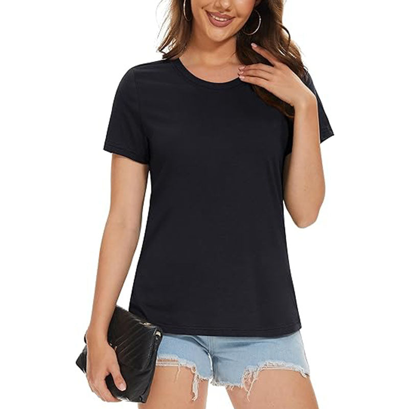 Women's T-Shirts Cotton Short Sleeve Crew-Neck Tees Classic
