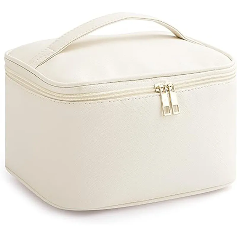 Women Makeup Organizer Bag Wide-open Pouch Purse Travel Toiletries