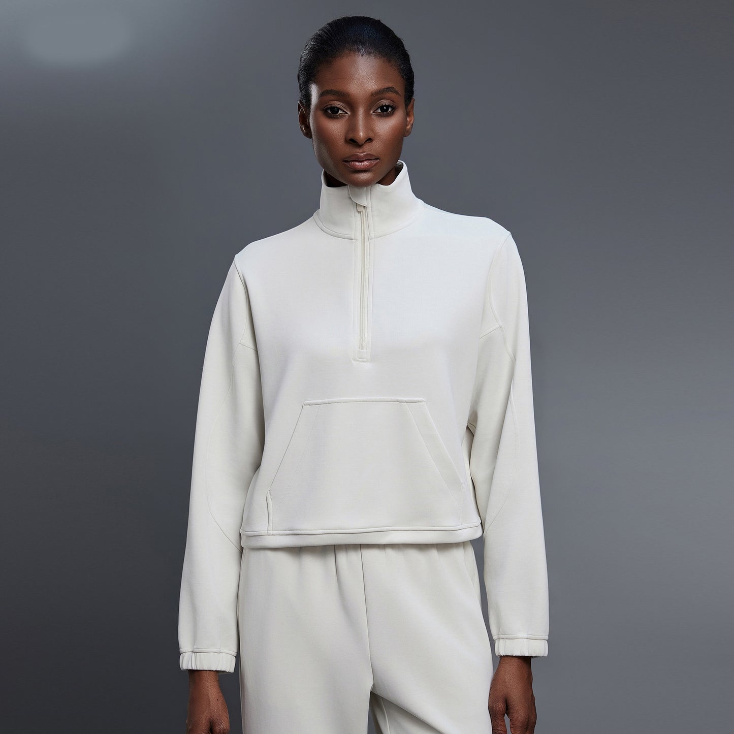 Women's Fall Hooded Long Sleeve Half Zip Hoodies